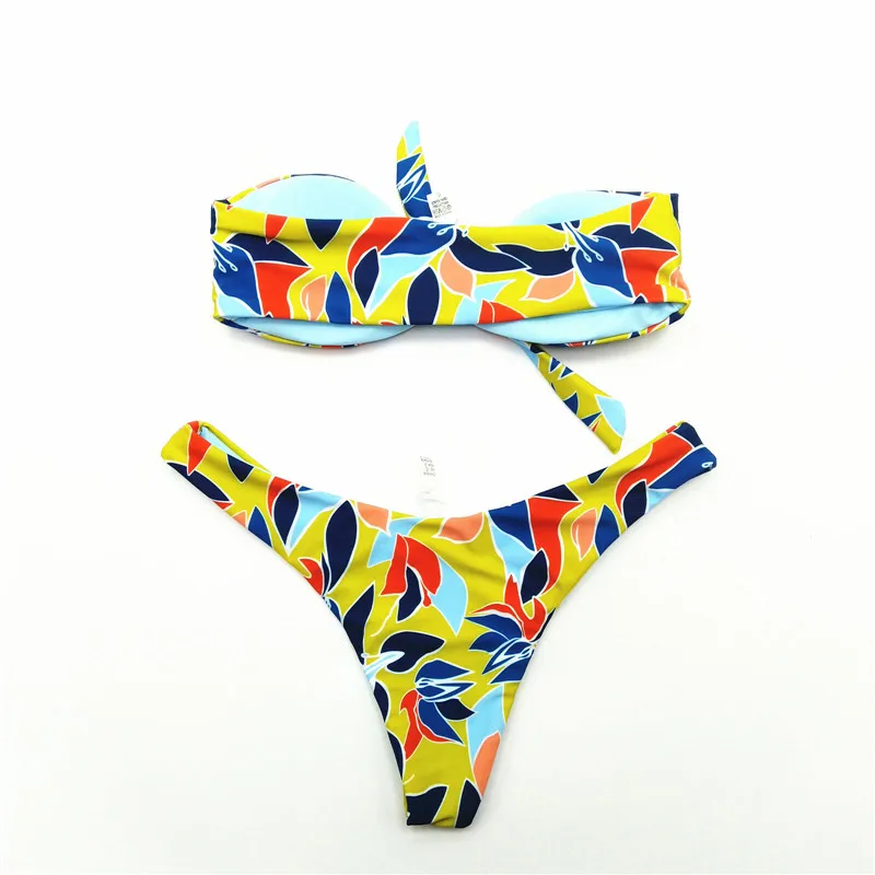 Женское Бразильское бикини пуш-ап с цветочным принтом | Женская одежда