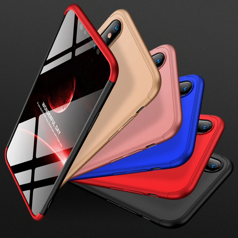 

360 Degree Protected case For iphone XS Max Full Body Phone Case for iphone XS Max Case Shockproof Cover+Glass Film iphoneXS Max