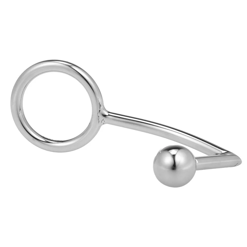 Stainless Steel Anal Plug With Ball & Cock Ring Butt Hook 45mm Prostate Massager Fetish Adult Sex Toys For Couples Gays|Анальные
