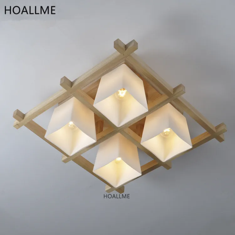 Светодиодсветильник потолочные светильники в японском стиле лампы с деревянной