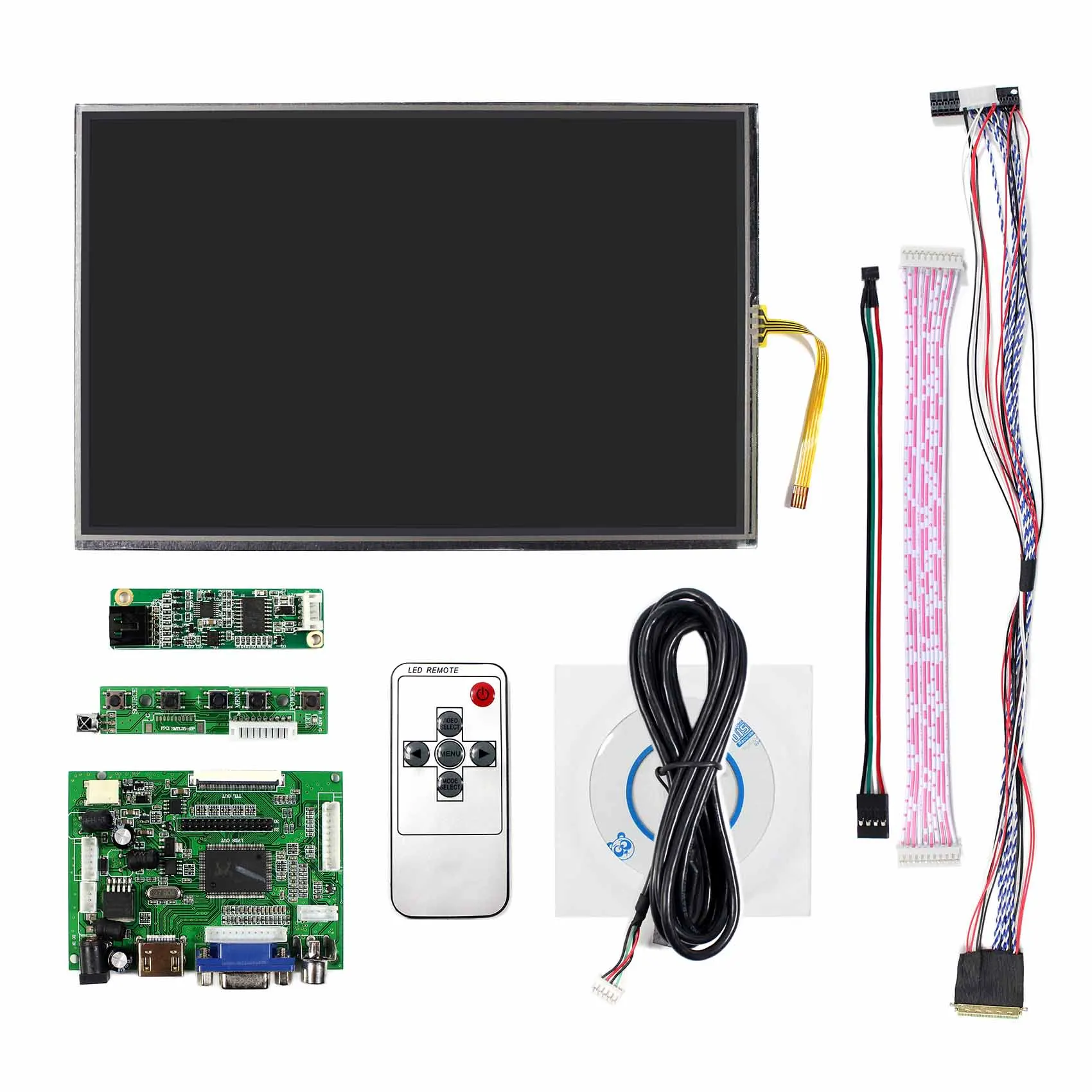 ЖК плата HD MI VGA 2AV работает с экраном 10 1 дюйма M101NWWB R6 1280X800 и резистивной сенсорной