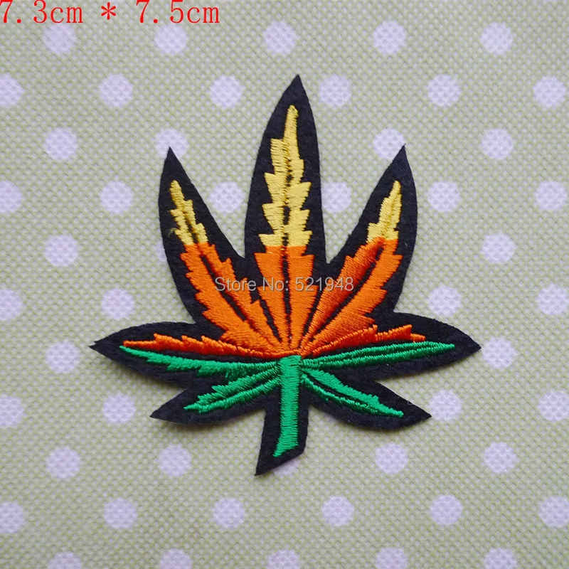 1 Pcs Tree Leaf Leaves Embroidery Iron On Patches For Fabric Clothing DIY Motif Stripes Stickers Cute Badges Decoration Applique | Дом и сад