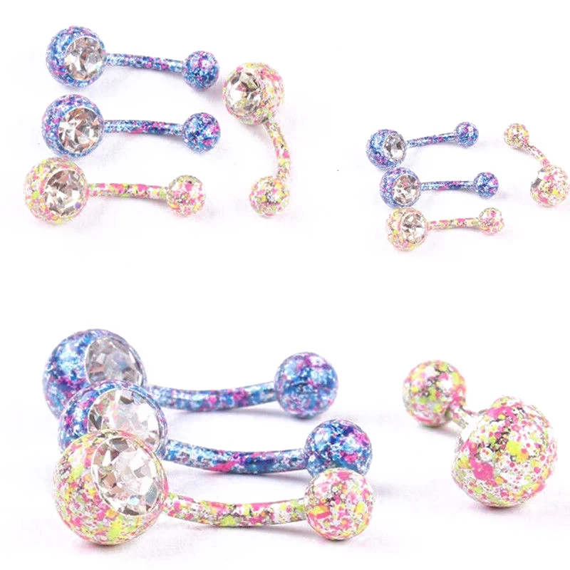 Красота горный хрусталь Belly Bars ювелирные изделия кристалл кнопка пупка живота
