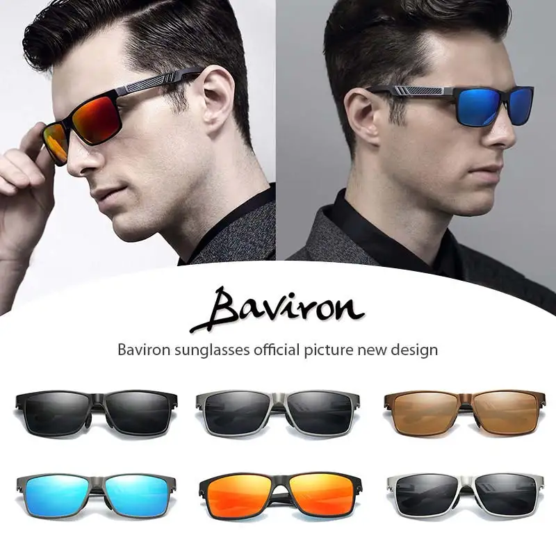 Солнцезащитные очки BAVIRON мужские поляризационные прямоугольной формы|Мужские