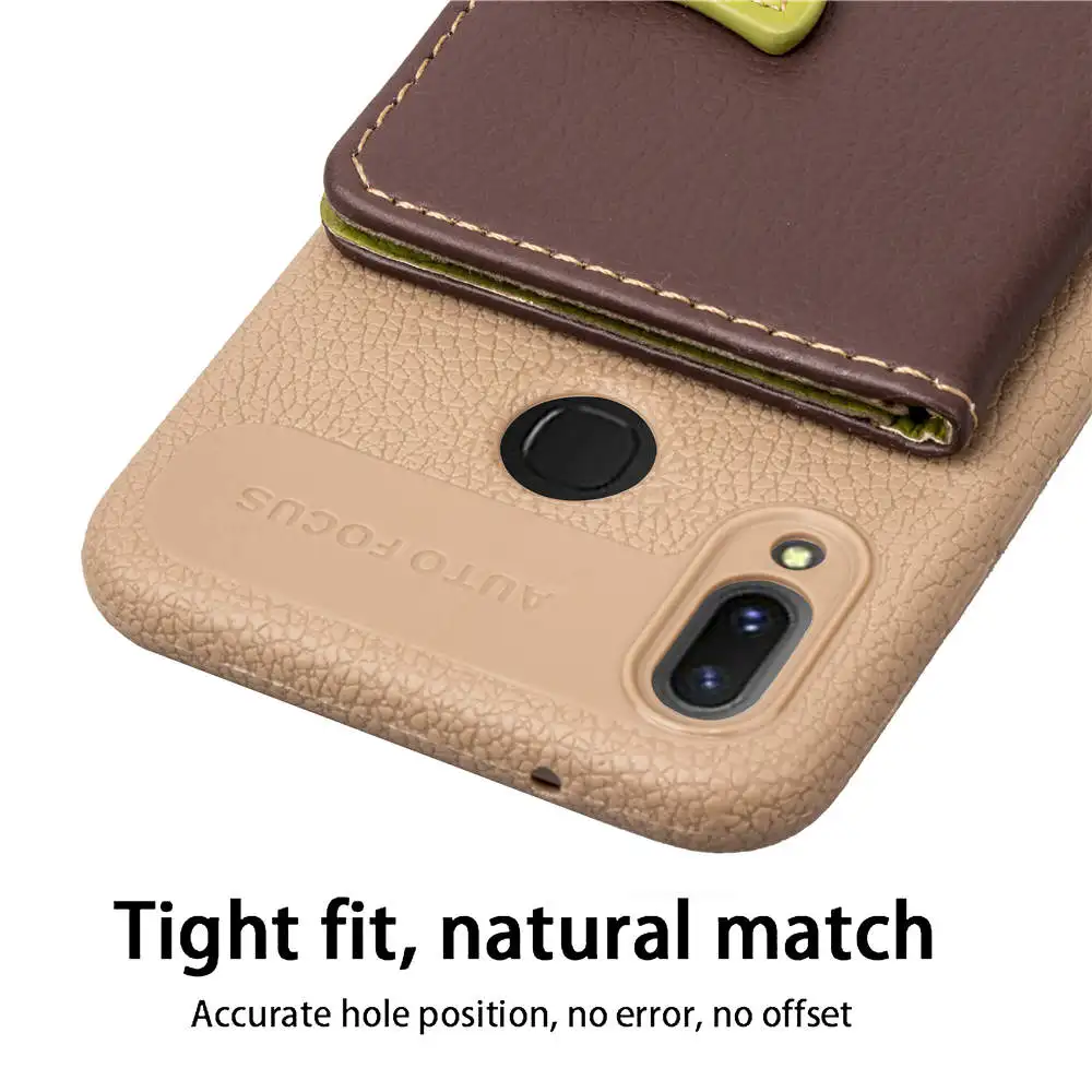 Кожаный чехол-книжка с подставкой для OPPO F7 F5 A73 A75 A75S A57 A39 Vivo V9 X21 отделениями карт