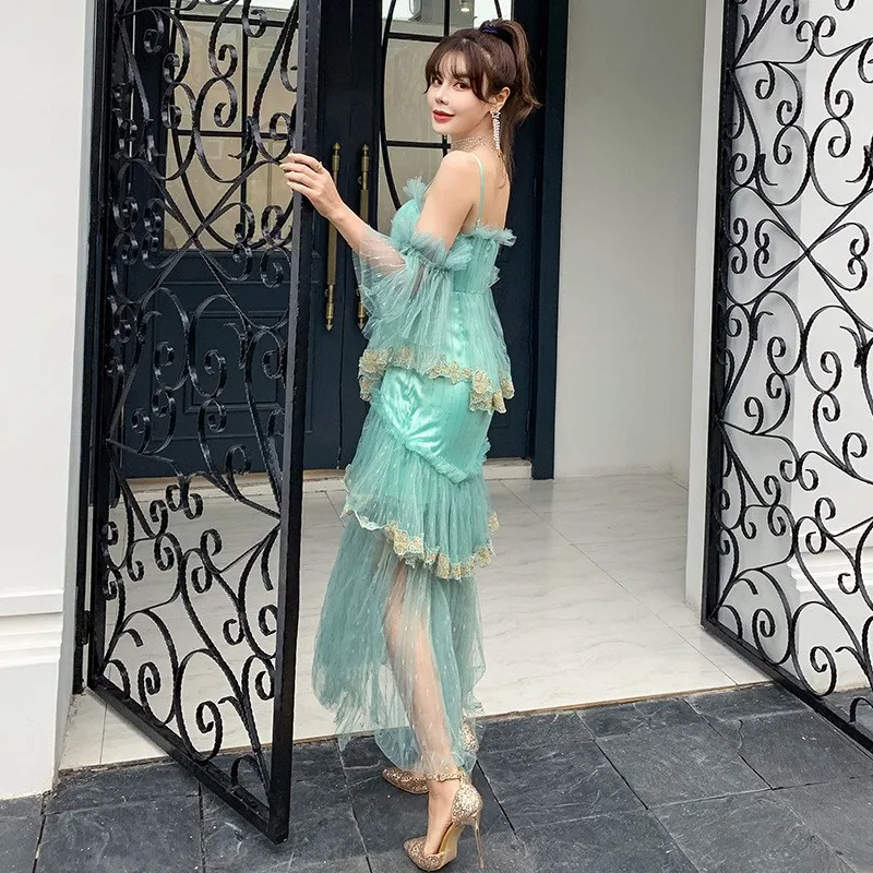 Женское платье с высокой талией Модное Длинное Платье вышивкой и | Женская одежда