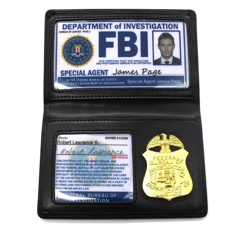 Ролевые игры Реквизит Сверхъестественное Дин Сэм Винчестер Fbi значок держатель