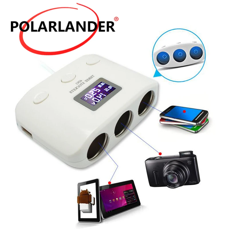 new arrive dual usb square car cigarette lighter socket charger 12 v output adapter auto parts for mobile phones free global shipping