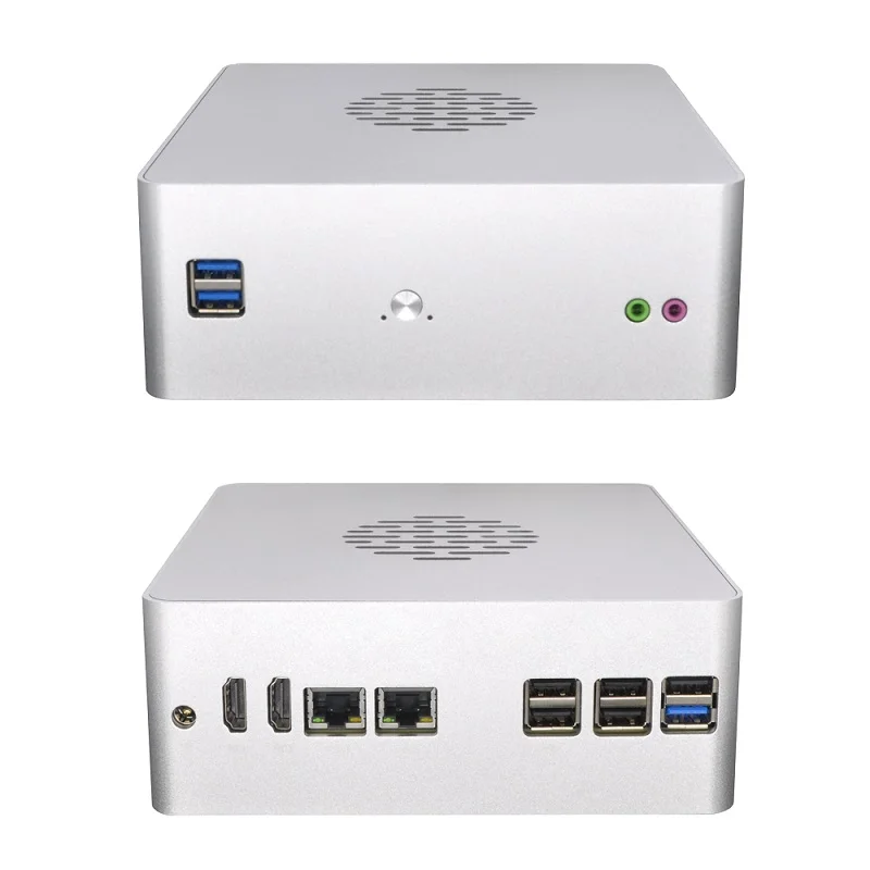 QOTOM Мини ПК Q600S barebones 6th 7th Gen процессор LGA1151 вентилятор M.2 Dual Lan IPC настольный офисный