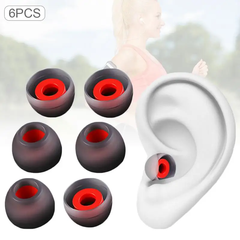 6 шт. мягкие силиконовые вкладыши двух цветов водонепроницаемые с антипригарным