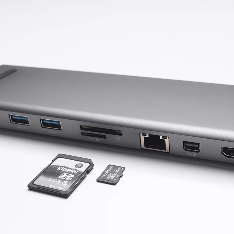 TTKK ULT BEST 10 в 1 3 usb порта Type C концентратор док станция Поддержка 5 мм аудио 4K x 2K Hdmi Vga