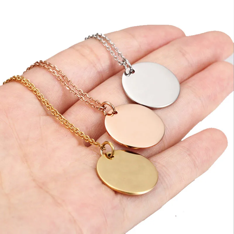 808 STORE Для женщин кулон Цепочки и ожерелья Jewelry Нержавеющая сталь монета круглая