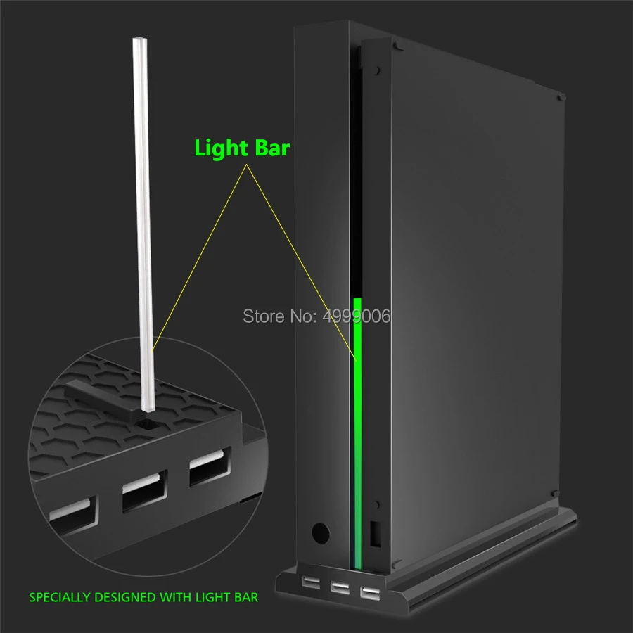 Черный охлаждающий вентилятор Xbox One X высокоскоростная консоль вертикальная