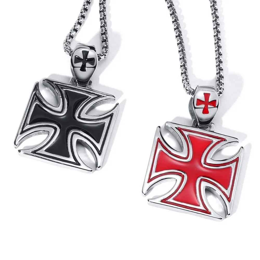 Vnox Casual Maltese Cross Pendants for Men Stainless Steel Malta Necklaces with 24" Box Chain | Украшения и аксессуары