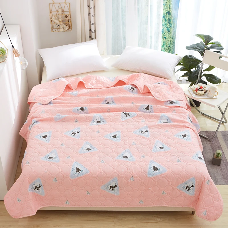 New Printing Summer Quilts for Adult Kids 150x200cm / 200x230cm Blue Air Condition Blanket Modern Style Quality Quilt | Дом и сад