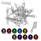 Светодиодсветодиодный лампы DIP 5 мм, белые, желтые, красные, синие, зеленые, круглые, прозрачные, 3 мм, светоизлучающие диоды, лампа F5, 100 шт.