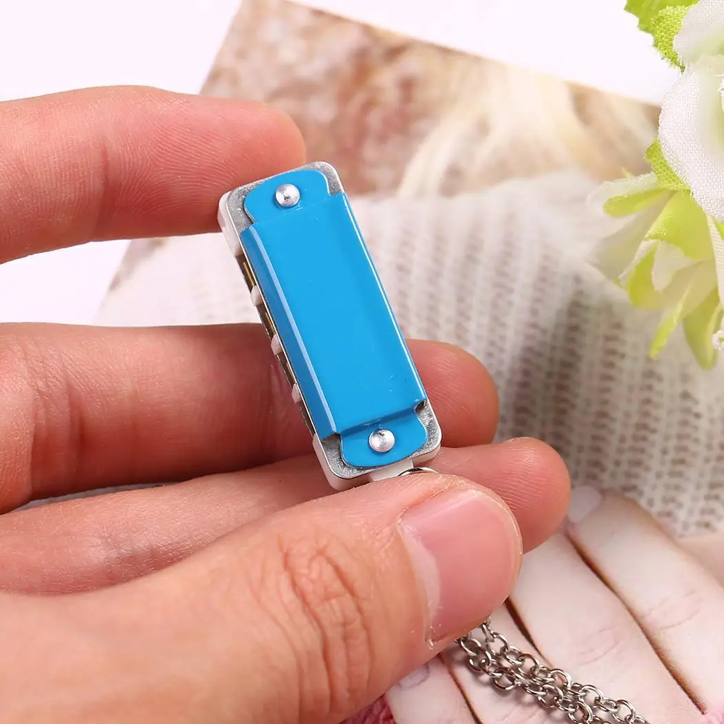 Дети 4 отверстия 8 тон Мини гармоника с necklace ем дома школы и т. д. цепь игрушка 12 г