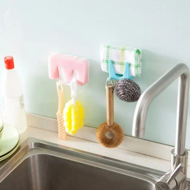 

Sticky Bracket Bathroom Shelves Plastic Storage Holder Cute Bracket Bathroom 2pcs Wall-Mounted Lid Rack Home Hot