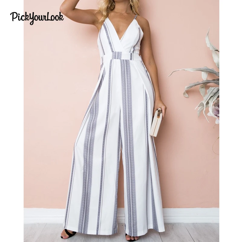 Летний комбинезон PickyourLook с v-образным вырезом и цветочным принтом женские