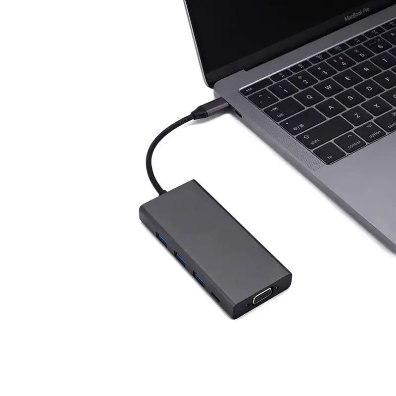 Горячий TTKK 5 в 1 USB C концентратор usb type 3 (совместимый Thunderbolt 3) к VGA VGA/USB 0 USBC PD порт для