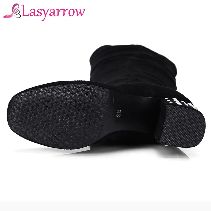 Lasyarrow/модные высокие сапоги до бедра большие размеры Сапоги выше колена обувь на