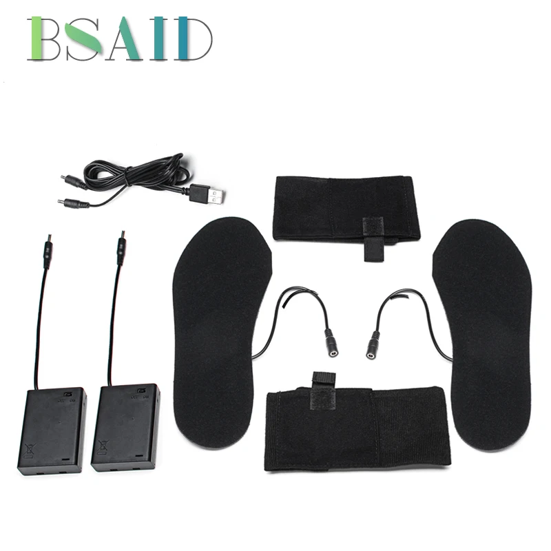 

BSAID Electric Battery Powered Heated Insoles For Shoes Boots Women Men Foots Pads Inserts Winter Thermal Heating Shoe Insole