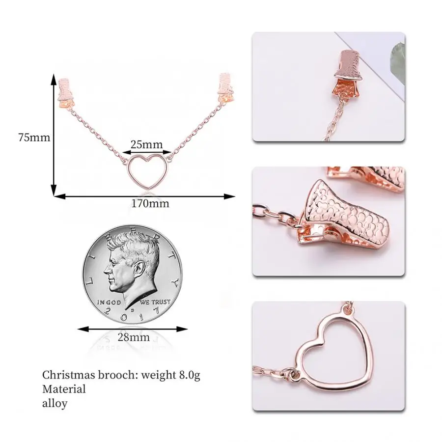 Модный женский Дамский шарф зажим в форме сердца кулон шаль пряжка