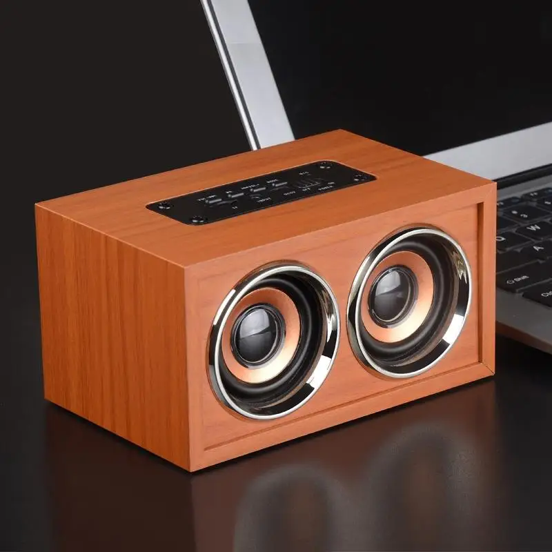 Беспроводной Bluetooth динамик супер бас 3D объемный стерео Деревянный двойной