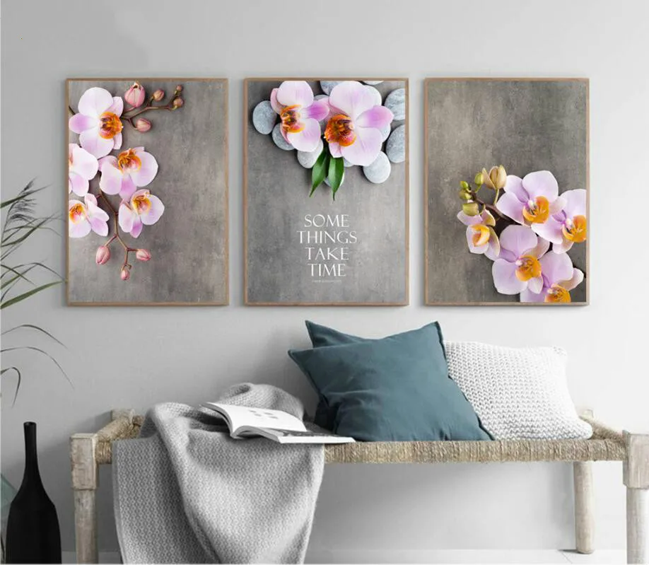 

Scandinavian Poster Modern Home Decoration Aesthetic Beautiful Orchid Canvas Painting Unframed Wall Art Pictures for Living Room