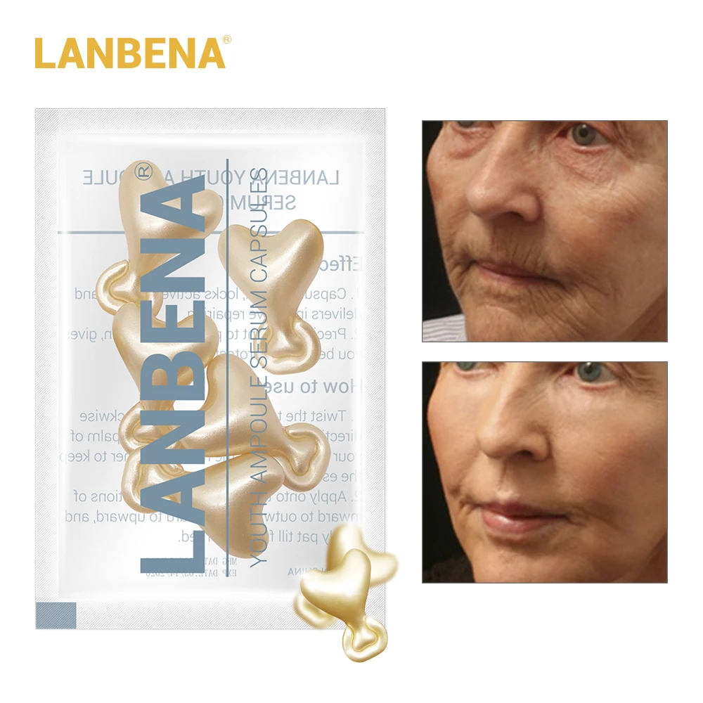 LANBENA 24K золотой пептид морщины для лица ампулы капсулы крем акне Сыворотка