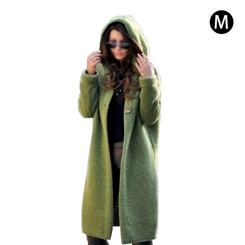 Long Cardigan With Cap Coat Sweater Green Yellow Gray Beige Comfortable Intercolor Design Simple Generous Perfect Version | Женская