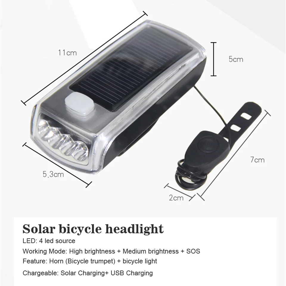 Solarbicycle фары передний и задний факел цикла USB Перезаряжаемый велосипед комплект