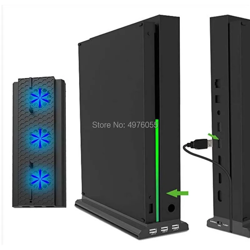 Вертикальная вертикальная подставка для XBOX ONE X с охлаждающим вентилятором