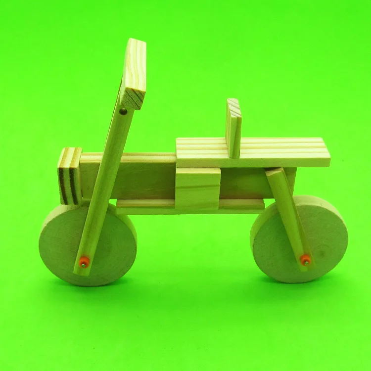 DIY 3D деревянные головоломки дети велосипед игрушки паззлы обучение