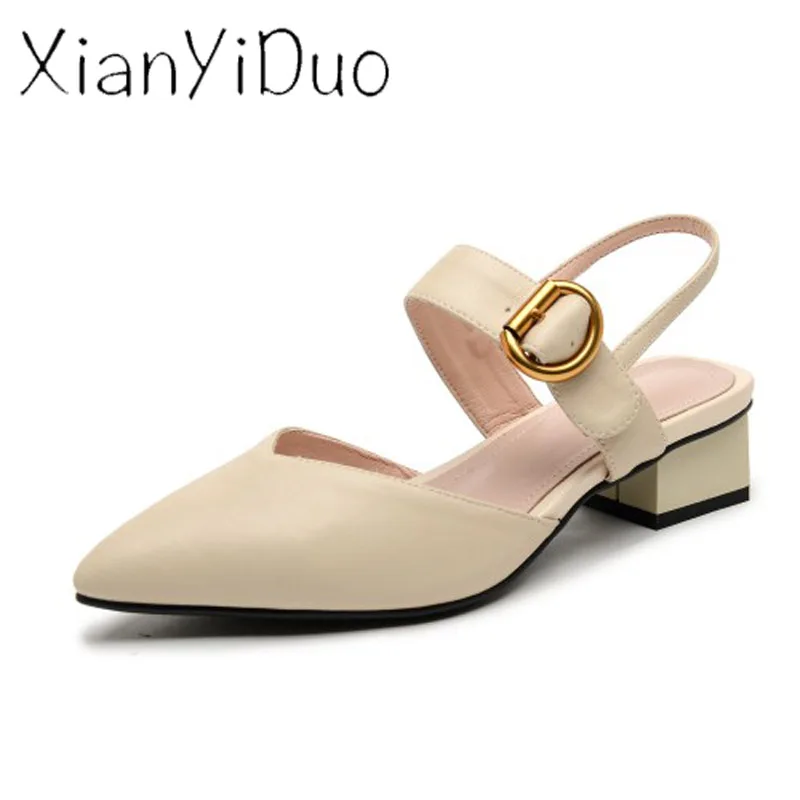 Xianyiduo/Новинка лета 2019 модная повседневная женская обувь сандалии белого цвета на