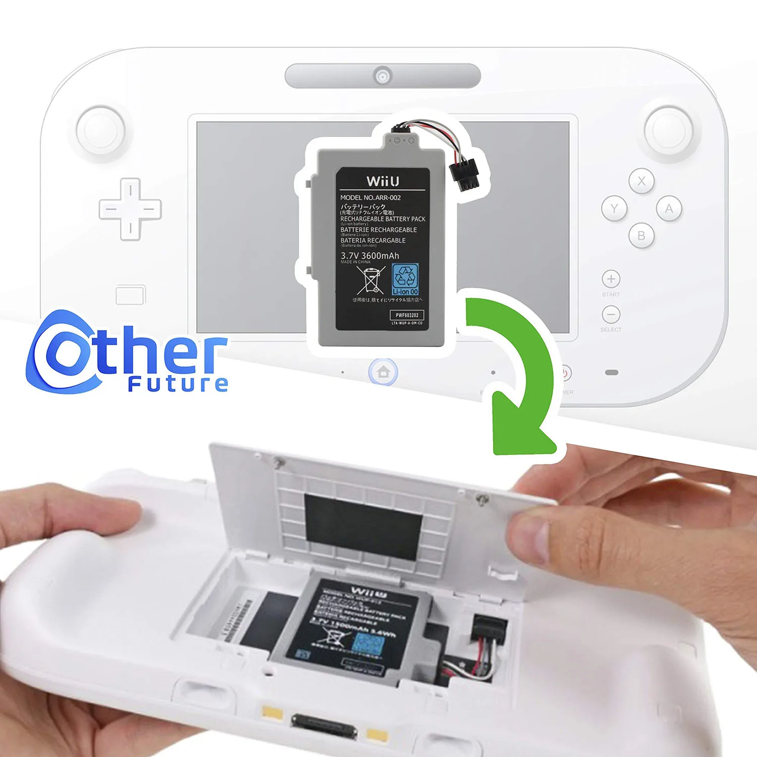 HFES для Wii U геймпад 3600 mAh запасная аккумуляторная батарея | Электроника