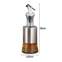200ml kitchen glass oil bottle stainless steel leak proof soy sauce vinegar cruet storage dispenser useful kitchen tools