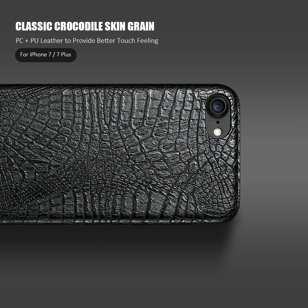 KISSCASE деловой кожаный чехол для iPhone 7 8 Plus Роскошный телефона с узором крокодила ПУ