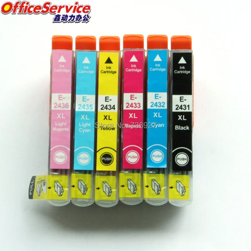 3 черный совместимый чернильный картридж 24XL T2431 для Epson XP 55 760 850 860 950 струйный