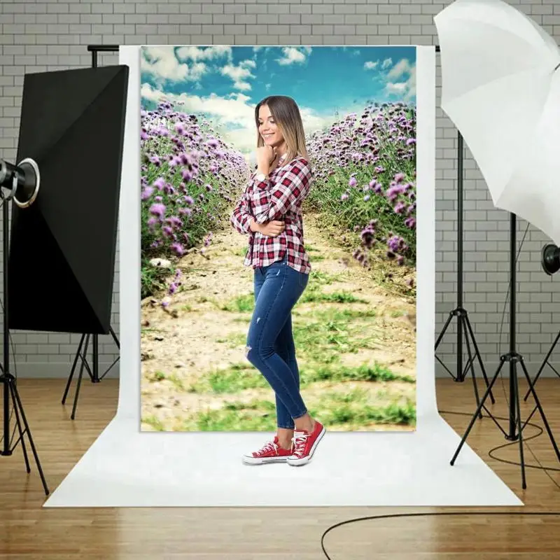 3D фон для студийной фотосъемки с изображением травы неба тканевый Настольный