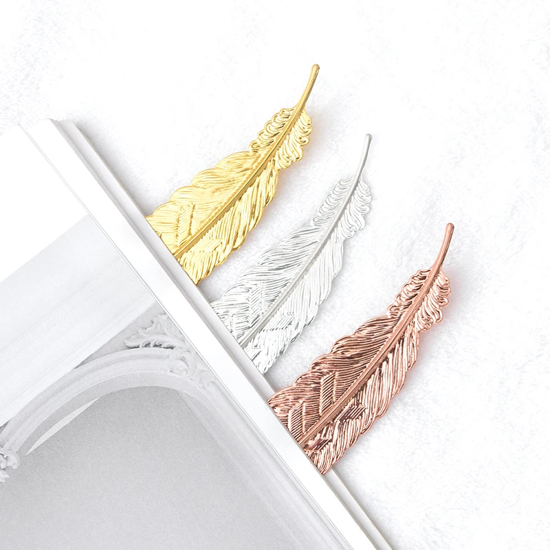 1pc Gift Metal Silver Plated Feather Bookmarks Beautiful BookMarks for Book w16 Student Supply Kidss Creative Cute |