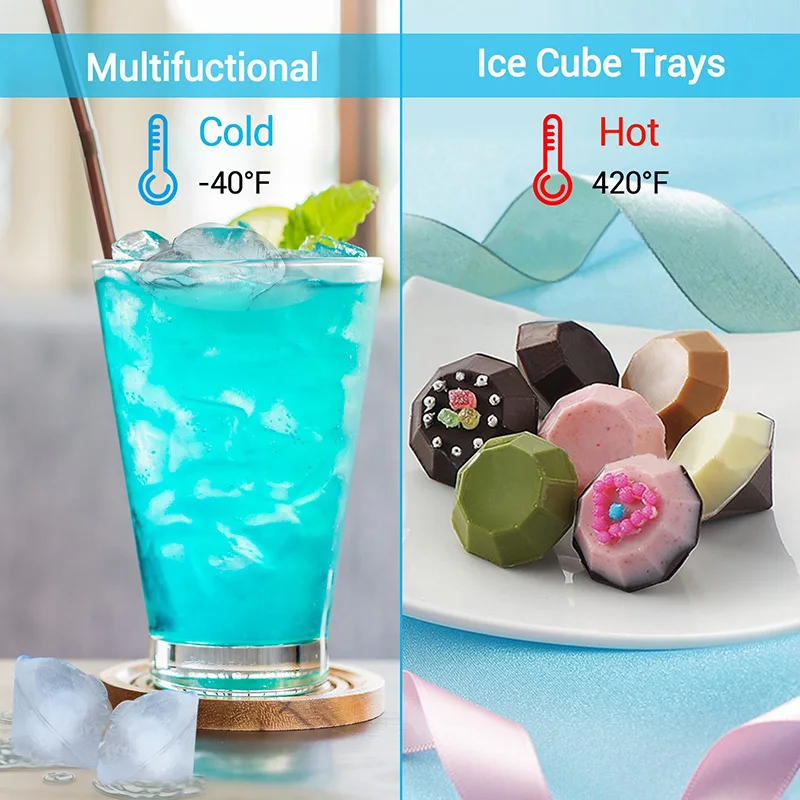 

Silicone 4 Cavity 3d Diamonds Gem Cool Ice Cube Maker Chocolate Mold Tray Candy Bar Accessories Kitchen Gadgets