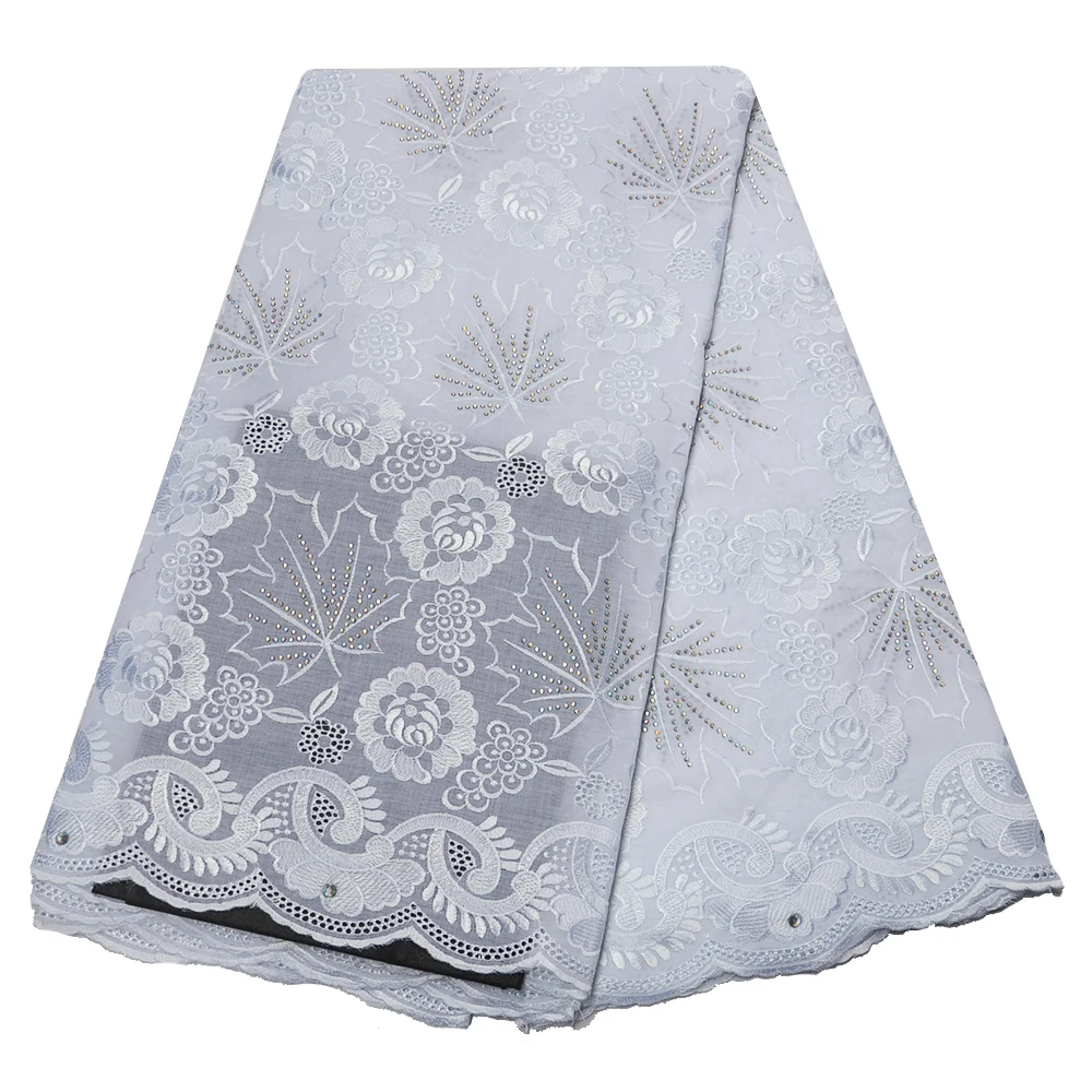 Royal blue high quality African cotton dry Swiss voile lace fabric stones 2019 fashion Nigerian in Switzerland | Дом и сад