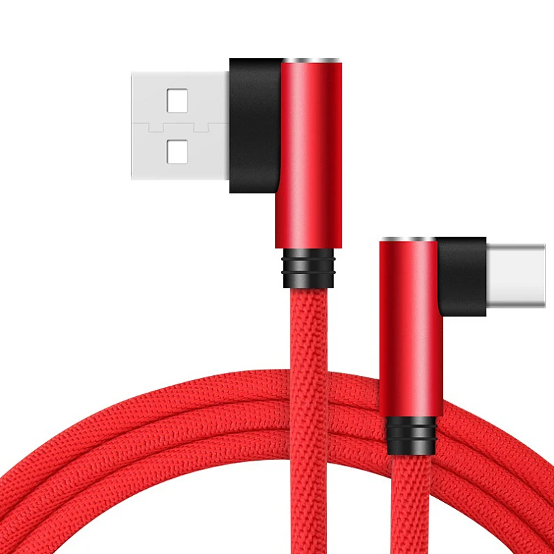 CXV type-C 90 градусов 1 м 2 3 Быстрая зарядка USB кабель l-образный шнур для передачи