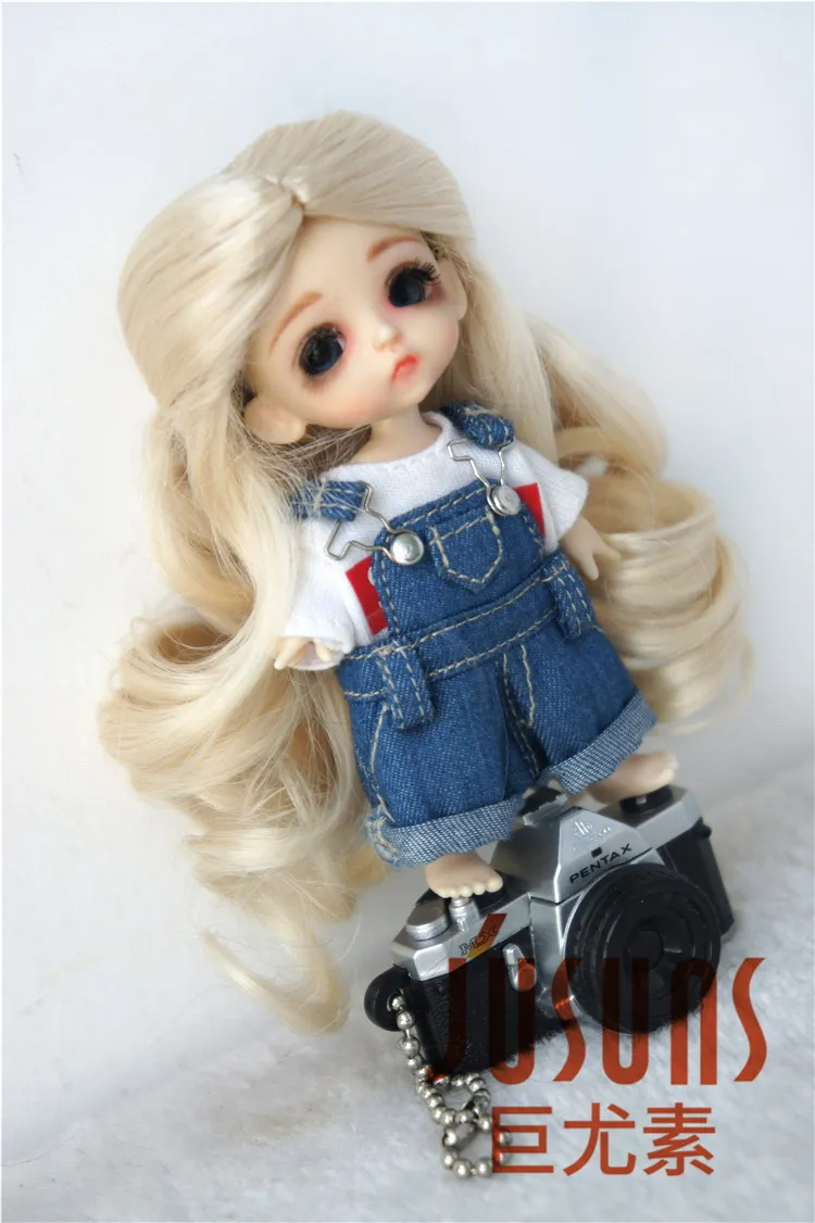 JD028 1/12 симпатичный длинный парик BJD 3 4 дюйма миниатюрная кукла синтетические