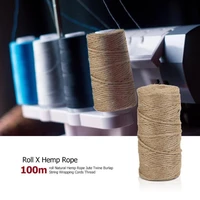 100mroll retro natural hemp rope jute twine burlap string wrapping cords thread diy handmade tying thread macrame cord rope