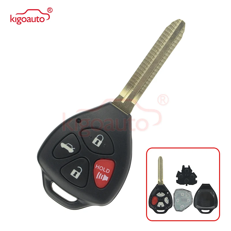 Автомобильный ключ Kigoauto 2 шт. Φ 4 кнопки toy43 315 МГц с G чипом для 2008 2009 2010 Toyota Corolla Camry