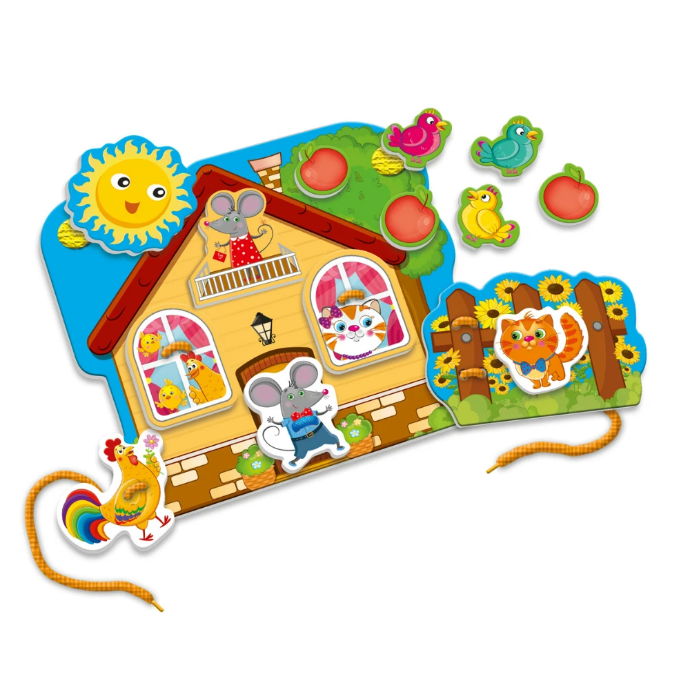 Игра-шнуровка с липучками Vladi Toys &quotДомик друзей&quot | Игрушки и хобби