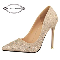 2021 new fashion sexy women silver rhinestone wedding shoes platform pumps red bottom high heels crystal shoes gold black pink