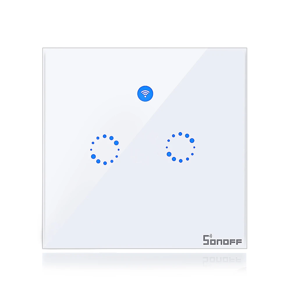 SONOFF T1 переключатель Двойной Банды Wi Fi и РФ 86 Тип Smart стену сенсорный выключатель